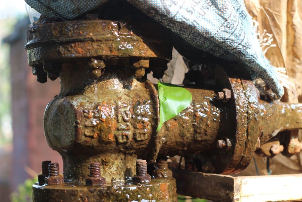 Leaking pressure reducing valve made of wrought iron